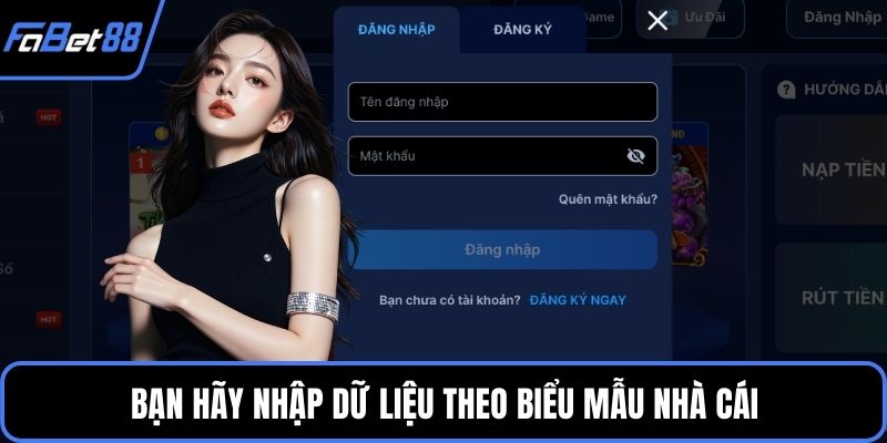 Bạn hãy nhập dữ liệu theo biểu mẫu nhà cái